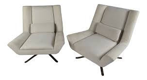A great option for rounding out your seating arrangement with an extra seat that also helps complement. Pair Of Contemporary Modern Swivel Lounge Chairs Chairish