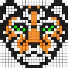 Tigre Perler Bead Pattern Bead Sprite Pixel Art Perler Bead Patterns Plastic Canvas Patterns