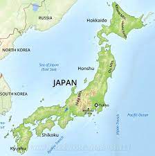 Japan is one of nearly 200 countries illustrated on our blue ocean laminated map of the world. Japan Physical Map