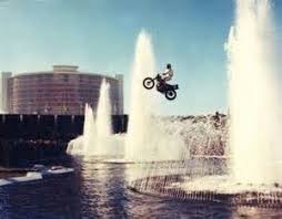 Evel Knievel New Years Eve 1967 at Caesars Palace on the Las Vegas Strip as  he readies for his legendary jump #evelknievel #triumph #vegas  #caesarspalace #lastgladiator
