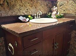 Bathroom vanity glass vessel sink with black oil waterfall mixer faucet set. Colorado Rose Red Granite Bathroom Vanity Top From United States Stonecontact Com