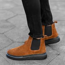 Men's spot hog western cowboy boot. Genuine Suede Hype Sole Chelsea Boots In Brown