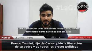 La resolución fue dictada a. Video El Hijo De Carlos Zannini Pidio La Libertad De Su Padre Y De Todos Los Presos Politicos Revolucion Popular