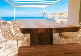 While shopping for wooden chairs for your dining table, consider which color or finish will coordinate best with your existing furniture, and don't forget to measure, measure, measure to make sure they'll fit! Large Wooden Dining Tables On Mallorca Living On Mallorca