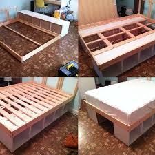 Install the diy bed frame storage drawers. Storage Bed Diy Storage Bed Bedroom Diy Diy Bed
