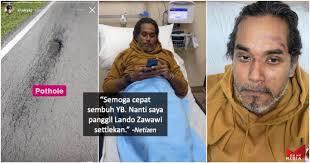 Born 10 january 1976), commonly known as khairy jamaluddin abu bakar or kj, is a malaysian politician. Langgar Jalan Berlubang Muka Khairy Jamaluddin Habis Bercalar Jatuh Basikal