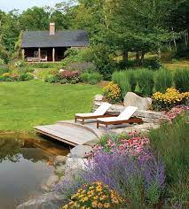15 Pretty Garden Pond With Deck Design Homemydesign Beautiful Backyards Farm Pond Landscape Design