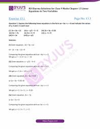 Solving for specific variable worksheet. Rd Sharma Solutions Class 9 Chapter 13 Linear Equations In Two Variables Free Pdf