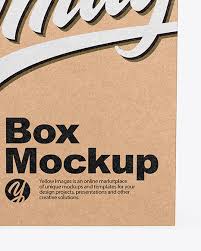 Download Kraft Box Mockup In Box Mockups On Yellow Images Object Mockups PSD Mockup Templates