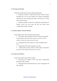 Proposal skripsi merupakan laporan usulan penelitian tugas akhir mahasiswa (skripsi), dala sistematika penulisan proposal skripsi setiap kampus akan berbeda, hal tersebut agar tiap kampus memiliki ciri khas tersendiri dan juga mencegah adanya plagiat. Bab 1 Skripsi Pembuatan Website Contoh Surat