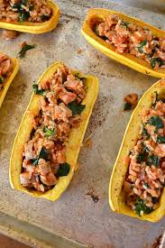 Kale Chicken Sausage Stuffed Delicata Squash Little Bits Of Recipe Delicata Squash Meals Meal Prep