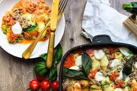 Veal Stuffed Zucchini Cannelloni Recipe Healthy Stuffed Zucchini Pasta Dishes Fresh Tomato Sauce