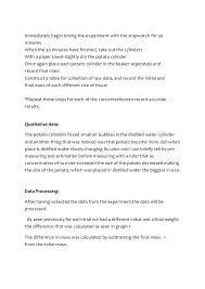 Cells, diffusion, osmosis, and biological membranes a. Egg Osmosis Essay