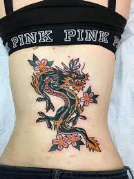 American Traditional Dragon Done By Brandon Ing At Tcb Tattoo Parlour In Toronto Canada Traditional Dragon Tattoo Tcb Tattoo Dragon Tattoo