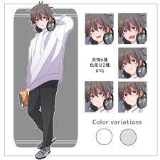 立ち絵素材 部屋着/私服/普段着 表情差分 - 立ち絵倉庫 - BOOTH