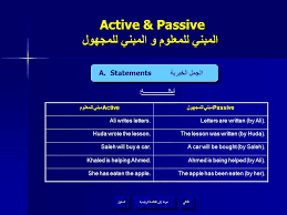 المبني للمعلوم والمبني للمجهول في اللغة الانجليزية