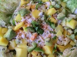 Salade De Chou Chinois Au Crabe Mangue Avocat Et Kiwi Salade De Chou Chinois Cuisine Gourmande Chou Chinois