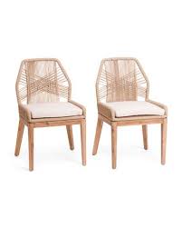 Set Of 2 Rope Crossweave Dining Chairs Seating T J Maxx In 2020 Side Chairs Woven Chair Chair