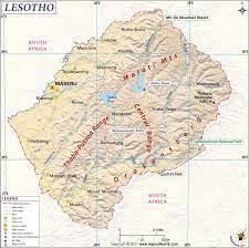 Basutoland wurde umbenannt von lesotho nach der unabhängigkeit von großbritannien in 1966. Karte Von Lesotho Lesotho Karte Bilder Sudliches Afrika Afrika