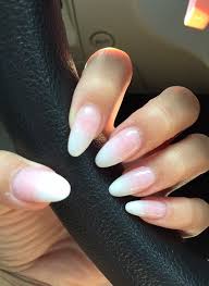 But with some gold foil dabbed over the accent nails? Pink And White Ombre Oval Gel Nail Oval Nails Ombre Gel Nails Oval Acrylic Nails