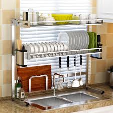 expandable dish drying rack 2 tier over