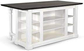 Seaside lodge hand rubbed white kitchen island and 2 stools with with granite top: Sunny Designs Carriage House White Kitchen Island Table With Drop Leaf 1016ec Big Sandy Superstore Oh Ky Wv