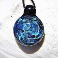 Ocean Wave Blown Glass Jewelry Handmade Pendant Gift For Etsy Heady Glass Pendant Blown Glass Pendant Handmade Pendants