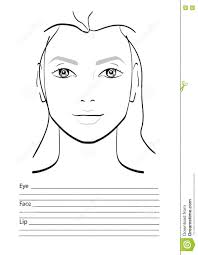 face chart makeup artist blank stock illustration