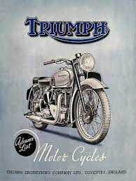 Vintage Triumph Motorcycle Ad Metal Sign Garage Man Cave Decor Etsy Vintage Motorcycle Art Triumph Motorcycles Vintage Motorcycle Posters