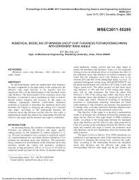 Pdf Numerical Modeling Of Minimum Uncut Chip Thickness For