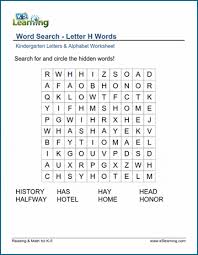 Hello everyonewelcome back to my channelin this video we will learn about 40 words starting with letter hlearn alphabets a to z link below . Word Search Letter H Words K5 Learning