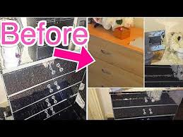 Diy pink marble mirrored dresser and nightstand using contact paper | glam furniture. Diy Mirrored Nightstand Super Easy To Do Ebay Mirrored Contact Paper 2018 Youtube
