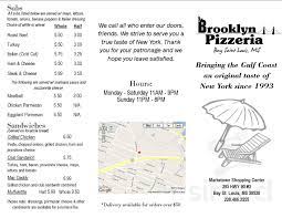 Brooklyn pizza bay st louis. Brooklyn Pizzeria Menu In Bay St Louis Mississippi Usa