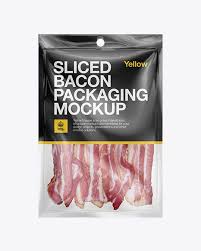 Plastic Vacuum Bag W Bacon Mockup In Tray Platter Mockups On Yellow Images Object Mockups Food Mockup Free Mockup Mockup Free Psd