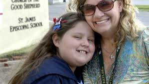 Pink fire truck at St. James Episcopal School