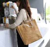 MORGIANA Washable Kraft Paper Bags, Rusable Shopping Tote Bag, Diaper Bag  Tote, Eco Market Bag Tote Bag