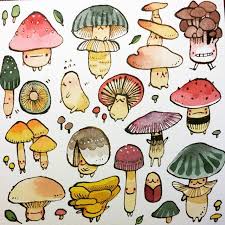 Maruti Bitamin On Instagram Moody Mushrooms Cute Art Mushroom Art Cute Drawings