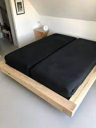eiken balken bed zwevend 15x15 cm eiken balken breedte 160 cm lengte 200 cm eiken maat 18x18 cm balken olieen ja verbinding zwevend bed bed ontwerpen bed