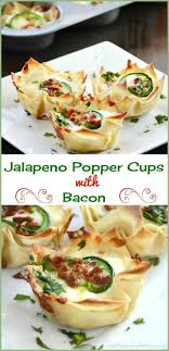 Jalapeno Popper Cups With Bacon Recipe Appetizer Recipes Food Party Food Appetizers