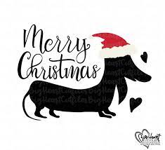 Download Dachshund Christmas Svgdachshund Svgdachshund With Santa Hat Etsy Dachshund Christmas Christmas Svg Silhouette Christmas