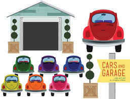 Cars And Garage Clip Art Set Clip Art Art Set Colour Images