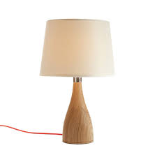 Contemporary Style Wooden Table Lamp With White Cone Shade Wooden Table Lamps Lamp Wooden Lamp
