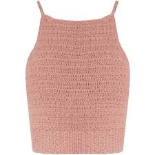 She Made Me Jannah Crochet Cropped Cami Top 82 Liked On Polyvore Featuring Tops Crop Top Shirts Blusas Li Light Pink Tops Cami Crop Top Boho Crop Tops
