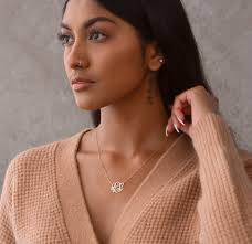 Monogram Necklace Dainty Monogram Jewelry Initial Necklace Monogrammed  Necklace Personalized Jewelry Personalized Monogram