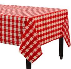 Red Gingham Plastic Table Cover 54 In X 108in Plastic Table Covers Table Covers Plastic Tables
