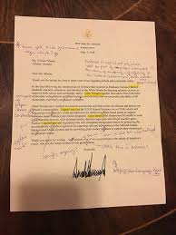 If you have transcribed a letter for someone, you can inform the reader this way: Omg This Is Wrong Retired English Teacher Marks Up A White House Letter And Sends It Back The New York Times