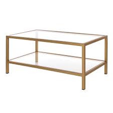 Clear 2 tier glass coffee table. Cromer Glass Coffee Table Old Gold Forged Steel Furniture Jim Lawrence