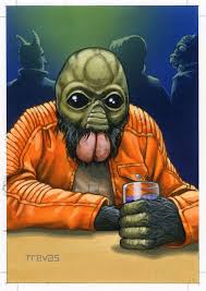 Ponda Baba Aqualish Original Art For Star Wars Kids Magazine From Trevas Illustration Star Wars Kids Magazines For Kids Star Wars Species