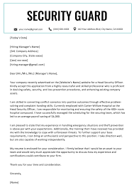 Security Guard Cover Letter Resume Genius