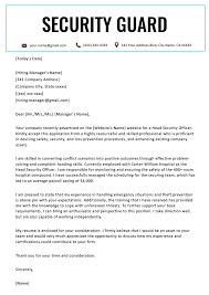 Start your new job tomorrow! Security Guard Cover Letter Resume Genius